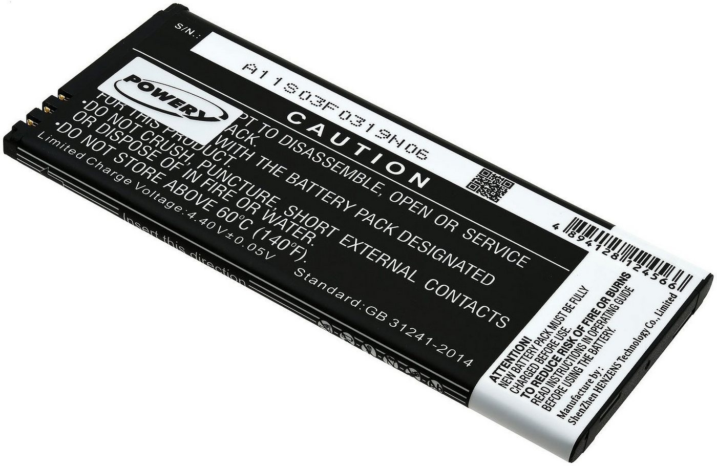 Powery Akku für Microsoft RM-1104 Smartphone-Akku 2900 mAh (3.85 V) schwarz
