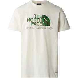 The North Face Berkeley California T-Shirt White Dune/Optic Emerald Generative Camo Print M