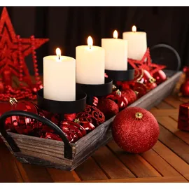 DEUBA Weihnachtskugeln 77er Set mit 77 tlg. Ø Weiß