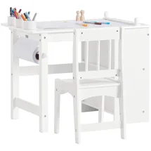 SoBuy Kindersitzgruppe KMB60 1 Tisch 1 Stuhl Kiefer weiß