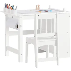 SoBuy Kindersitzgruppe KMB60 1 Tisch 1 Stuhl Kiefer weiß