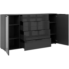manjana möbel Style 180 x 98,7 x 40 cm Anthrazit / Schwarz
