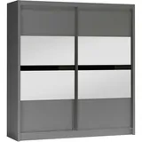 Schiebeschrank BATUMI 203 cm , Kleiderschrank Schiebetürenschrank , ( GRAPHIT ) - Grau