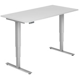 HAMMERBACHER XDSM16 elektrisch höhenverstellbarer Schreibtisch weiß rechteckig, T-Fuß-Gestell silber 160,0 x 80,0 cm