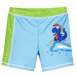 Playshoes UV-Schutz Badeshorts Dino blau-grün, 74/80