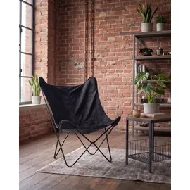 Beliani Sessel NYBRO Samtstoff 70 x 99 x 85 cm Schwarz