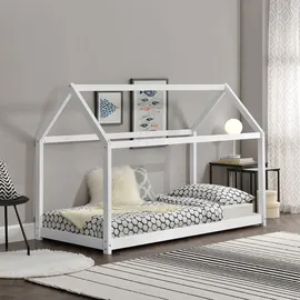 [en.casa] Kinderbett Netstal 80 x 160 cm Kiefer weiß