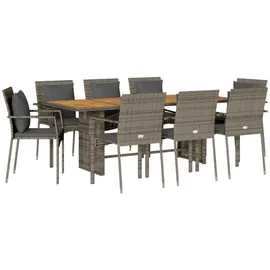 vidaXL Garten-Essgruppe 9-tlg. Grau