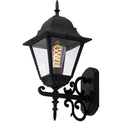 Wandleuchte Wandlampe Gartenleuchte Fassade Alu Glas schwarz LED, Aluminium, 1x LED, BxHxT 18,5x44,5x24,5 cm