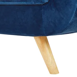 Beliani Bezug für Sessel Bernes Samtstoff Marineblau