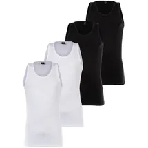 Superdry G-STAR Herren Tank Tops 4er Pack - Base Tank Top, Rundhals, Baumwolle, einfarbig Weiß/Schwarz 2XL