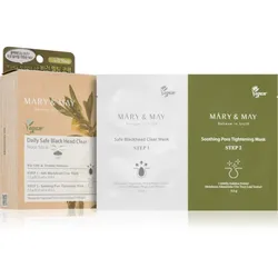 MARY & MAY Daily Safe Black Head Clear Nose Mask Reinigungspflaster für verstopfte Poren auf der Nase für eine zwei-Phasen-Hautpflege 2x10 St.