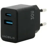 Mobilis Netzteil - schnell, GaN - 30 Watt - QC, PD/PPS - 2 Ausgabeanschlussstell