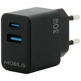 Mobilis Netzteil - schnell, GaN - 30 Watt - QC, PD/PPS - 2 Ausgabeanschlussstell