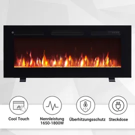 Balderia Elektrokamin schwarz Leif 40 1000/1800 Watt 43 x 102 cm