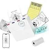 Omezizy Mini Drucker für Smartphone-M02S Tintenloser Bluetooth-Thermodrucker für Phones, Minidrucker für Notizen,Tagebücher,DIY-Projekte,Geschenke,Print Pod für Schule/Büro/Weihnachten