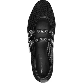 TAMARIS Ballerina (DURCHBROCHEN) für Damen, schwarz, 39 EU