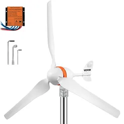 VEVOR Windturbinengenerator 400 W Windgenerator, 12 V Elektrisch MPPT Controller, 13 m / s Windkraftanlage mit 3 Blatt Laderegler Windkraftgenerator, Windkraftturbinengenerator für Stromergänzung