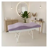 STM Company Massageliege Memory Foam Wellenmatratze für Kosmetikliege (180x60 cm / 190x70 cm, mit Veloursbezug), Anatomischer Lash Topper für Wimpern, PMU & Kosmetik lila 180x60 cm
