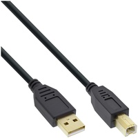 InLine USB 2.0 Kabel, A an B, schwarz, Kontakte