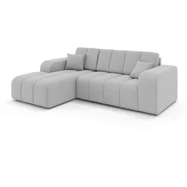 OTTO home Ecksofa OTTO HOME "CASSY L-Form, Schlafsofa mit Bettkasten, Maße B/T/H: 245/165/88 cm", grau (hellgrau), B:244,5cm H:88cm T:164,5cm, 94% Polyester, 6% Nylon, Sofas, Ecksofa, mit 2 Rückenkissen, Recamiere rechts oder links bestellbar