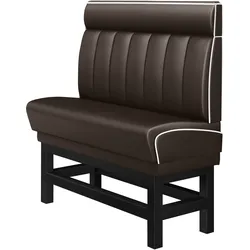 Diner Hochbank | Braun | B:H 140 x 153 cm | Gestreift | Leder | American Diner Möbel, Bistro Hochbank, Thekenbank