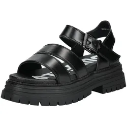 Riemchensandale BUFFALO "Buffalo Sandalen Lederimitat", Damen, Gr. 40, schwarz, Lederimitat, casual, Schuhe