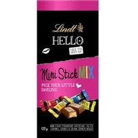 Lindt Minischokolade HELLO Mini Stick, Mix, Mini-Riegel, 120g