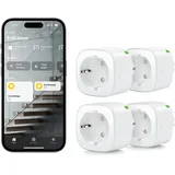 Eve Energy (Matter) 4er Set – Smarte Steckdose, Verbrauchsmessung, TÜV-zertifiziert, Matter, Thread, funktioniert mit Alexa/Apple/Google Home/SmartThings/Home Assistant, Thread Border Router erf