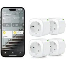 Eve Energy (Matter) 4er Set – Smarte Steckdose, Verbrauchsmessung, TÜV-zertifiziert, Matter, Thread, funktioniert mit Alexa/Apple/Google Home/SmartThings/Home Assistant, Thread Border Router erf