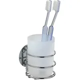 Wenko Turbo-Loc Zahnputzbecher weiß-chrom