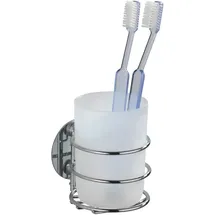 Wenko Turbo-Loc Zahnputzbecher weiß-chrom