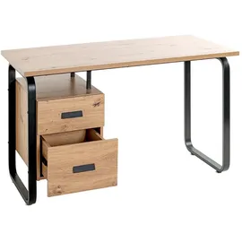 Haku-Möbel Haku Schreibtisch schwarz-eiche - Schwarz/Braun