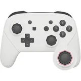 ExtremeRate Grips Case für nintendo Switch Pro Controller, DIY-Ersatz Full Hülle Faceplate&Back Shell&Giffe Abdeckung&Tasten für Switch Pro Controller(Octagonal Gated Sticks Design,Weiß)