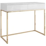 lookway KONSOLE BLANCO mit Schubladen GOLD CHROM Weiß Hochglanz PUSH OPEN
