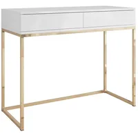 lookway KONSOLE BLANCO mit Schubladen GOLD CHROM Weiß Hochglanz PUSH OPEN