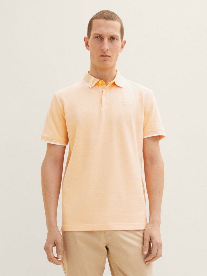TOM TAILOR Poloshirt Basic Polo Shirt beige|orange XXXL