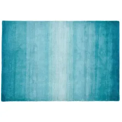 THEKO Wollteppich  Wool Comfort , blau , Wolle , Maße (cm): B: 90 H: 1,4