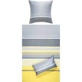 Erwin Müller Mako-Satin Bettwäsche in gelb-grau | Gr.: 200x220 cm (40x80 cm)