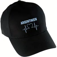 Multifanshop Baseballcap - Argentinien - Herzschlag - Druck hellblau