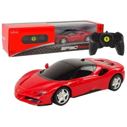LEAN Toys Spielzeug-Auto R/C Ferrari SF90 Rastar Scheinwerferlicht Ferngesteuert Spielzeug Auto rot
