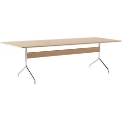 &Tradition Pavilion AV24 Esstisch, 250 x 110 cm, chrom / eiche klar lackiert