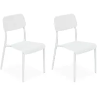 Konsimo® Gartenstuhl, Weiß, Kunststoff, 47.5x84x55.5 cm, Gartenmöbel, Gartenstühle, Gartenstühle