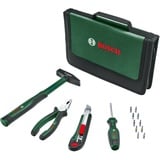 Bosch Home & Garden Werkzeugset Easy Starter Werkzeug Set 14-teilig (Einstiegs-Werkzeug-Set für allgemeine Haushalts- und Heimwerkerarbeiten; Kombizange, Schraubendreher, Cuttermesser, Hammer; 10 Bits)