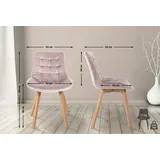 CLP 2er Set Stühle Brook Samt pink