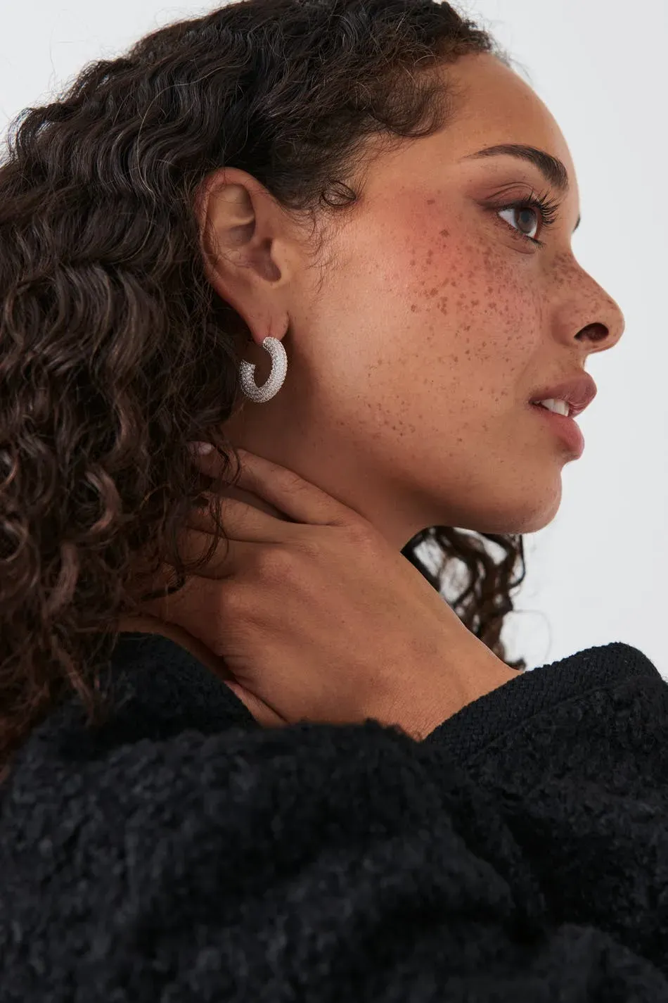 Pave hoops earrings