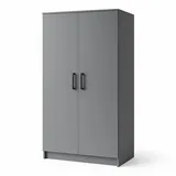 masseno Drehtürenschrank SILO 90 x 180 x 50 cm Grau