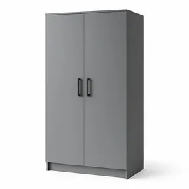 masseno Drehtürenschrank SILO 90 x 180 x 50 cm Grau