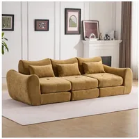 Leawin Sofa Sofas Wohnzimmer, modulares Sofa mit Schlaffunktion L-Form, Werkzeuglos montierbar, wandelbar & ideal für kleine Räume gelb