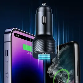 Joyroom KFZ-Adapter 30W 2x USB-C USB-A Schwarz